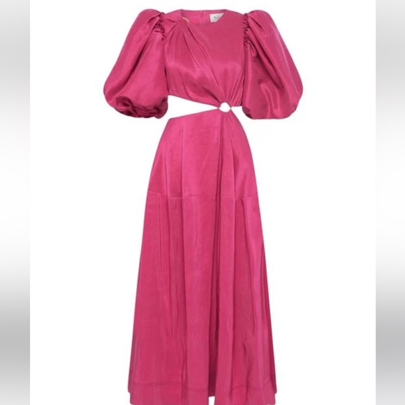 Aje Women's Pink Vanades Cut Out Ring Midi Dress - Picture 4 of 4